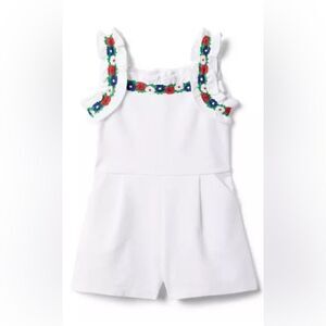 JANIE and JACK Kids Romper New With Tags With Flowers Size: Kids 10 Color: White